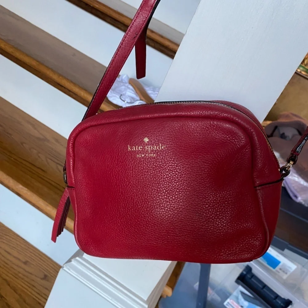Kate Spade Small Red Pebble Leather Crossbody